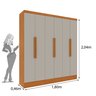 Guarda Roupa Casal 6 Portas 4 Gavetas Munique 180cm Espresso Móveis - 3