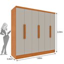 Ver imagem 4 de Guarda Roupa 6 Portas 4 Gavetas 180cm Munique Yescasa Bege/Cinamomo/Off White