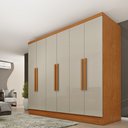 Ver imagem 1 de Guarda Roupa 6 Portas 4 Gavetas 180cm Munique Yescasa Bege/Cinamomo/Off White