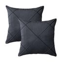 Ver imagem 1 de Kit 2 Capas para Almofada Drapeada em Veludo Quadrada 60x60 Cinza Chumbo