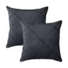 Kit 2 Capas para Almofada Drapeada em Veludo Quadrada 60x60 Cinza Chumbo - 1