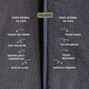 Ver imagem 3 de Kit 2 Capas para Almofada Drapeada em Veludo Quadrada 60x60 Cinza Chumbo