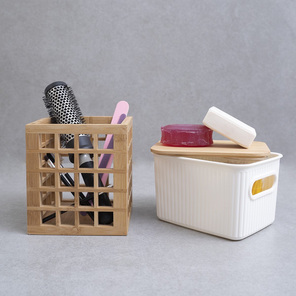 Kit caixa organizadora canelada 1,5l, porta utensílios Oikos - 5