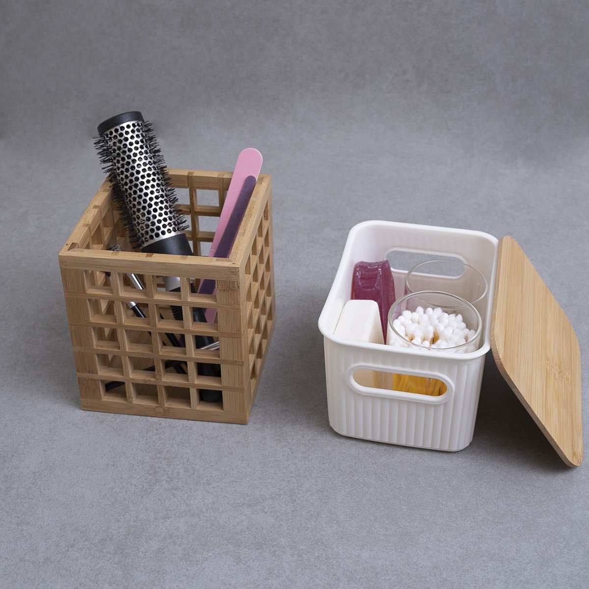 Kit caixa organizadora canelada 1,5l, porta utensílios Oikos - 4