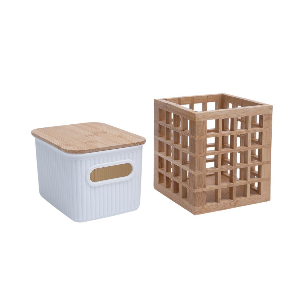 Kit caixa organizadora canelada 1,5l, porta utensílios Oikos - 1