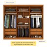 Guarda Roupa Casal 6 Portas 4 Gavetas 270cm Londres Espresso Móveis - 7