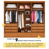 Guarda Roupa Casal 6 Portas 9 Gavetas 270cm Toquio Espresso Móveis   - 9