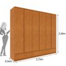 Guarda Roupa Casal 6 Portas 9 Gavetas 270cm Toquio Espresso Móveis   - 5