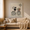 Ver imagem 4 de Quadro Canvas Gato Bike Retro 60x40cm Mold Branca