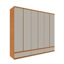 Ver imagem 2 de Guarda Roupa Casal 6 Portas 9 Gavetas 270cm Toquio Yescasa Bege/Cinamomo/Off White
