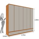 Ver imagem 4 de Guarda Roupa Casal 6 Portas 9 Gavetas 270cm Toquio Yescasa Bege/Cinamomo/Off White