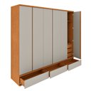 Ver imagem 3 de Guarda Roupa Casal 6 Portas 9 Gavetas 270cm Toquio Yescasa Bege/Cinamomo/Off White