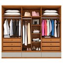 Ver imagem 5 de Guarda Roupa Casal 6 Portas 9 Gavetas 270cm Toquio Yescasa Bege/Cinamomo/Off White