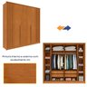 Guarda Roupa Casal 6 Portas Ripado 4 Gavetas 244cm Nova York Flex Espresso Móveis   - 15