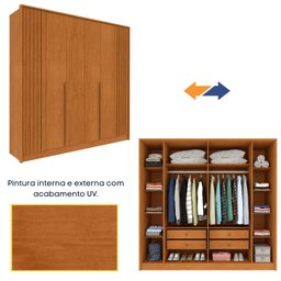 Guarda Roupa 6 Portas Ripado 4 Gavetas 244cm  Nova York Flex Espresso Móveis  - 13