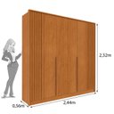 Ver imagem 4 de Guarda Roupa Casal 6 Portas Ripado 4 Gavetas 244cm Nova York Flex Espresso Móveis  