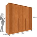 Ver imagem 3 de Guarda Roupa Casal 6 Portas Ripado 4 Gavetas 244cm Nova York Flex Yescasa Marrom/Cinamomo