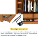 Ver imagem 7 de Guarda Roupa Casal 6 Portas Ripado 4 Gavetas 244cm Nova York Flex Yescasa Marrom/Cinamomo