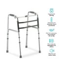 Ver imagem 4 de Andador Dellamed de Alumínio 3 em 1 Fixo Móvel e Articulado Cinza D10