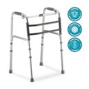 Ver imagem 2 de Andador Dellamed de Alumínio 3 em 1 Fixo Móvel e Articulado Cinza D10