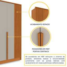 Guarda Roupa 6 Portas Ripado 4 Gavetas 244cm  Nova York Flex Espresso Móveis  - 13