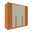 Ver imagem 2 de Guarda Roupa Casal 6 Portas Ripado 4 Gavetas 244cm Nova York Flex Yescasa Bege/Cinamomo/Off White