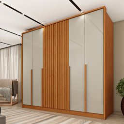 Guarda Roupa 6 Portas Ripado 4 Gavetas 244cm  Nova York Flex Espresso Móveis  - 2