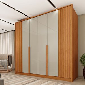 Guarda Roupa Casal 6 Portas Ripado 4 Gavetas 244cm Nova York Flex Espresso Móveis  