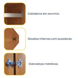 Guarda Roupa 6 Portas Ripado 4 Gavetas 244cm  Nova York Flex Espresso Móveis  - 14