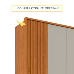 Guarda Roupa 6 Portas Ripado 4 Gavetas 244cm  Nova York Flex Espresso Móveis  - 12