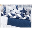 Ver imagem 2 de Kit Berço Masculino Nuvem Lua Marinho 12p Saia Box Completo