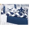 Kit Berço Masculino Nuvem Lua Marinho 12p Saia Box Completo - 2