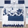 Kit Berço Masculino Nuvem Lua Marinho 12p Saia Box Completo - 1