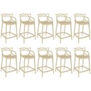 Ver imagem 1 de Kit 10 Banquetas Média Allegra 66cm Design Cozinha/bancada - Nude
