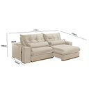 Ver imagem 2 de Sofá Lake 230 Cm Braço 25 Cm Retrátil e Reclinável Meu Sofá Online