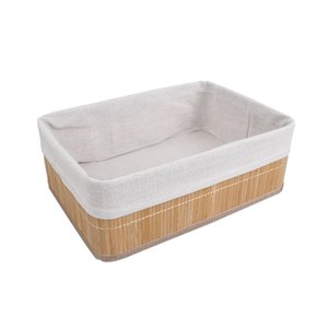 Cesto Retangular de Bambu com Forro 29cm - Oikos