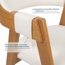 Ver imagem 4 de Kit 6 Cadeiras de Jantar Estofadas em Madeira Maciça e Corino Dalia Branco