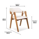 Ver imagem 3 de Kit 6 Cadeiras de Jantar Estofadas em Madeira Maciça e Corino Dalia Branco