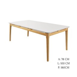 Conjunto de Mesa Merlin 1,80m e 6 Cadeiras Galé - Madeira Tauari Tampo em Laca - Távoli Decor - 9