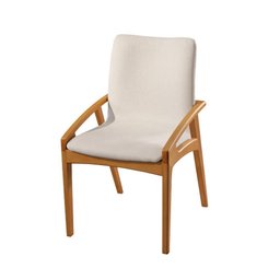 Conjunto de Mesa Merlin 1,80m e 6 Cadeiras Galé - Madeira Tauari Tampo em Laca - Távoli Decor - 6