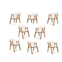 Ver imagem 2 de Kit 8 Cadeiras de Jantar Estofadas em Madeira Maciça e Corino Dalia