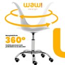 Ver imagem 4 de Cadeira Office Giratória Saarinen com Altura Ajustável para Escritório e Estudo Cor Branca