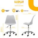 Ver imagem 3 de Cadeira Office Giratória Saarinen com Altura Ajustável para Escritório e Estudo Cor Branca