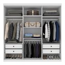 Ver imagem 4 de Guarda Roupa Casal 100% MDF 6 Portas 4 Gavetas 218cm Milano Yescasa Branco/Neve