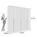 Ver imagem 3 de Guarda Roupa Casal 100% MDF 6 Portas 4 Gavetas 218cm Milano Yescasa Branco/Neve