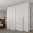 Ver imagem 1 de Guarda Roupa Casal 100% MDF 6 Portas 4 Gavetas 218cm Milano Yescasa Branco/Neve