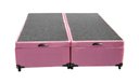 Ver imagem 1 de Cama Box Baú Casal Bipartido Suede Rosé com Pistão a Gás