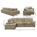 Ver imagem 5 de Sofá de Canto Retrátil e Reclinável com Molas 3,00x2,00 Esq Virginia Suede Bege Adonai Estofados