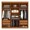 Ver imagem 4 de Guarda Roupa Casal 100% MDF 6 Portas 4 Gavetas 218cm Milano Yescasa Bege/Cinamomo