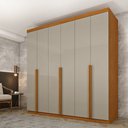 Ver imagem 1 de Guarda Roupa Casal 100% MDF 6 Portas 4 Gavetas 218cm Milano Yescasa Bege/Cinamomo/Off White
